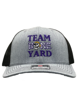 Team Boneyard - Stacked Logo - Richardson 112®️ Trucker Hat in Grey/Black