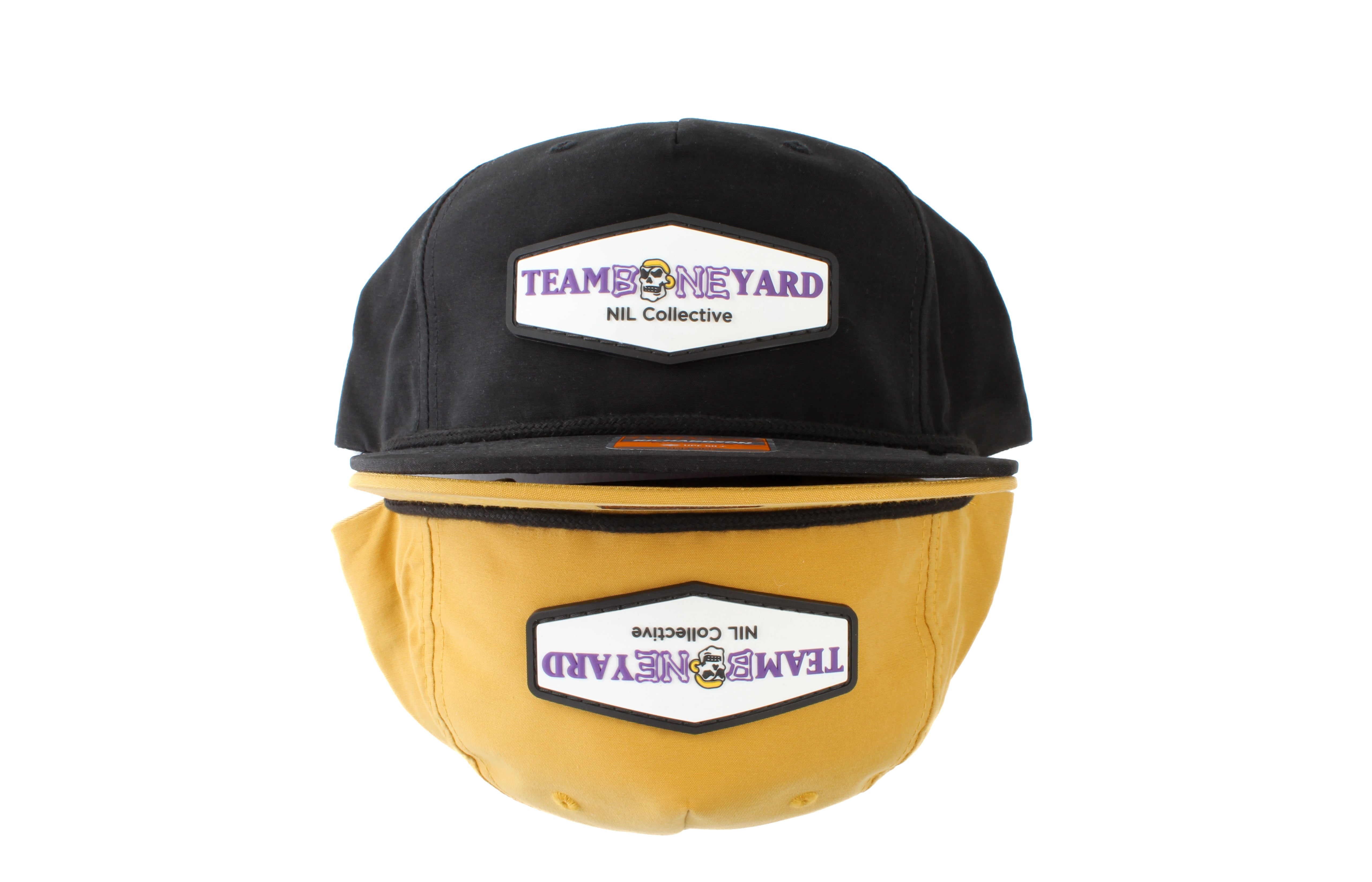 Team Boneyard  - Richardson®️ Rubber Patch Rope Hat - Black/Black