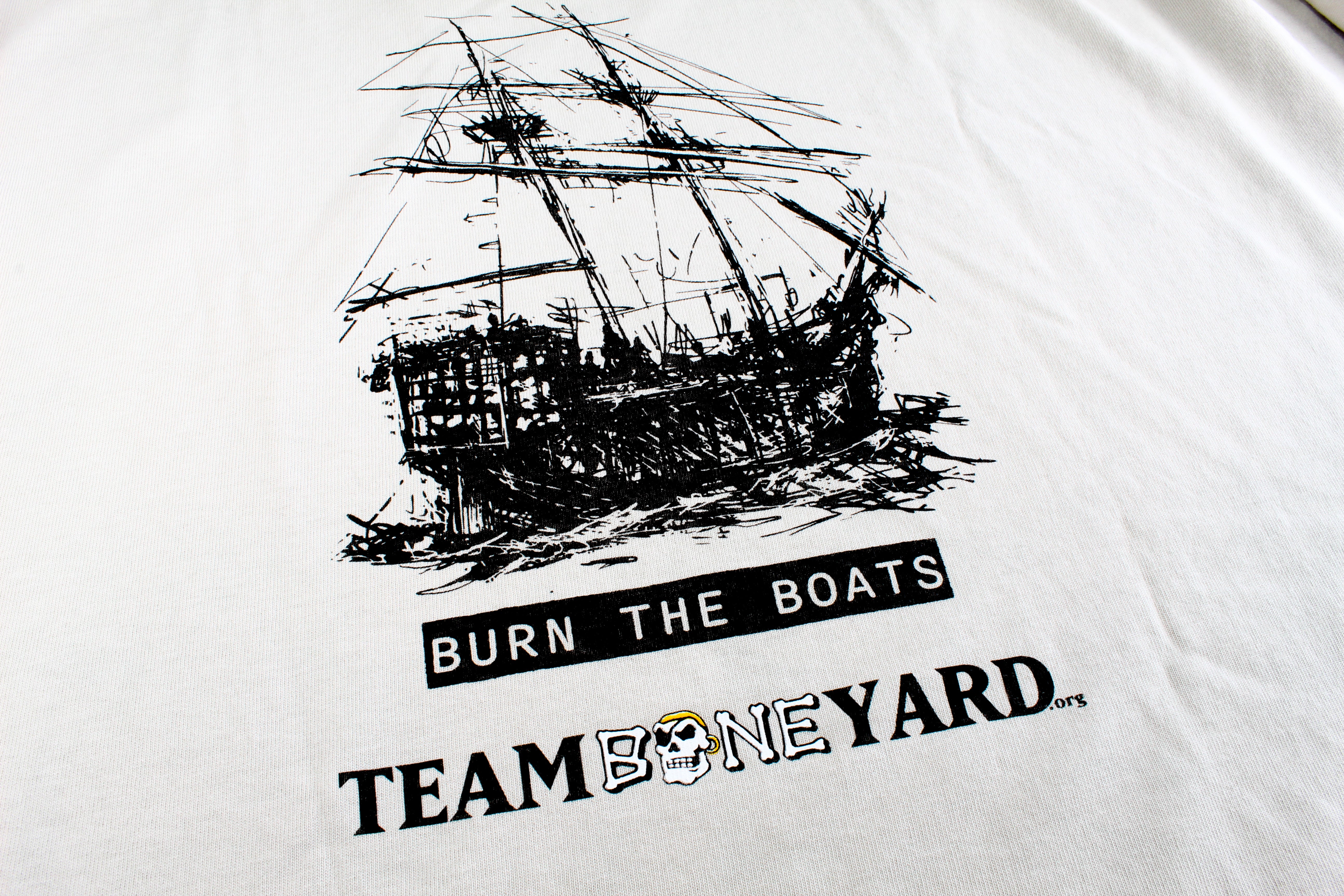 Team Boneyard - Burn the Boats - Heavyweight Tee in "Bone"