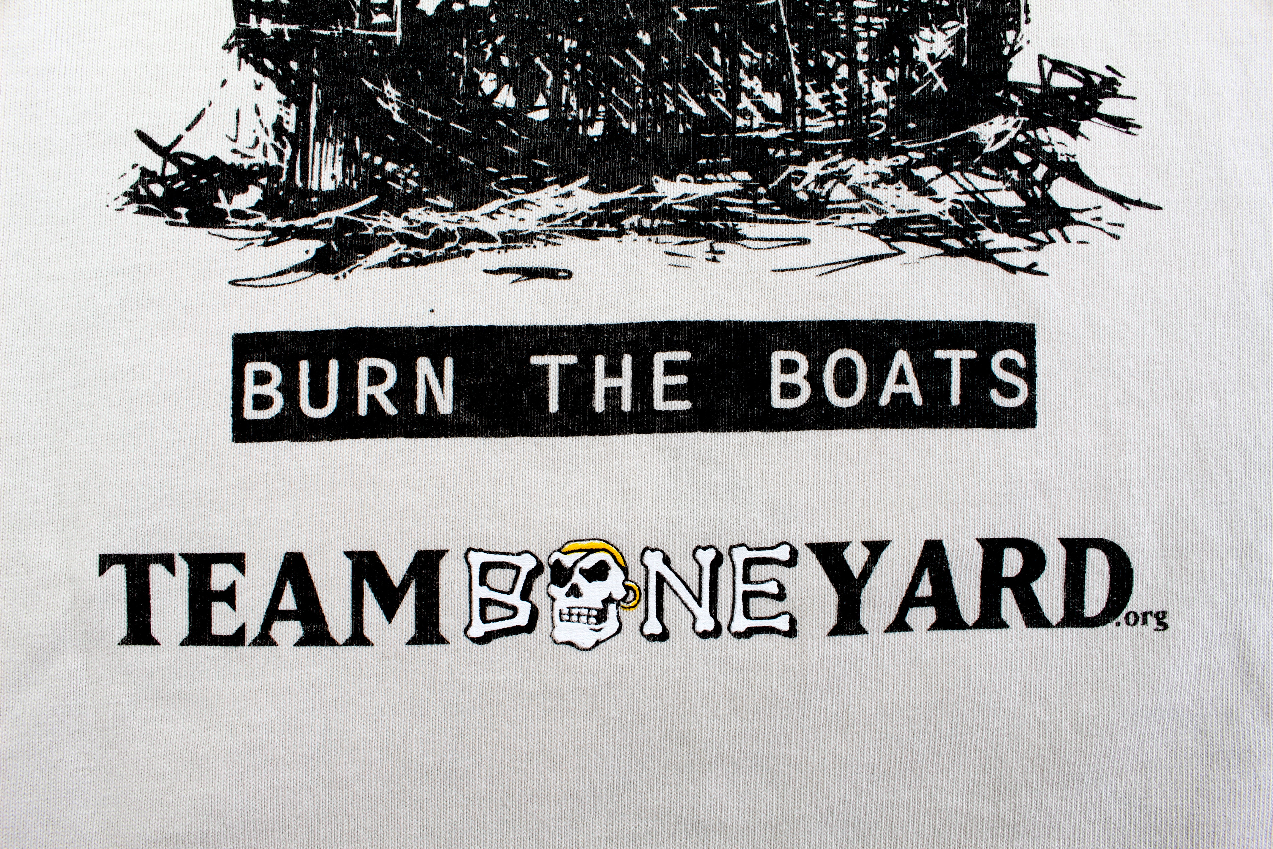 Team Boneyard - Burn the Boats - Heavyweight Tee in "Bone"