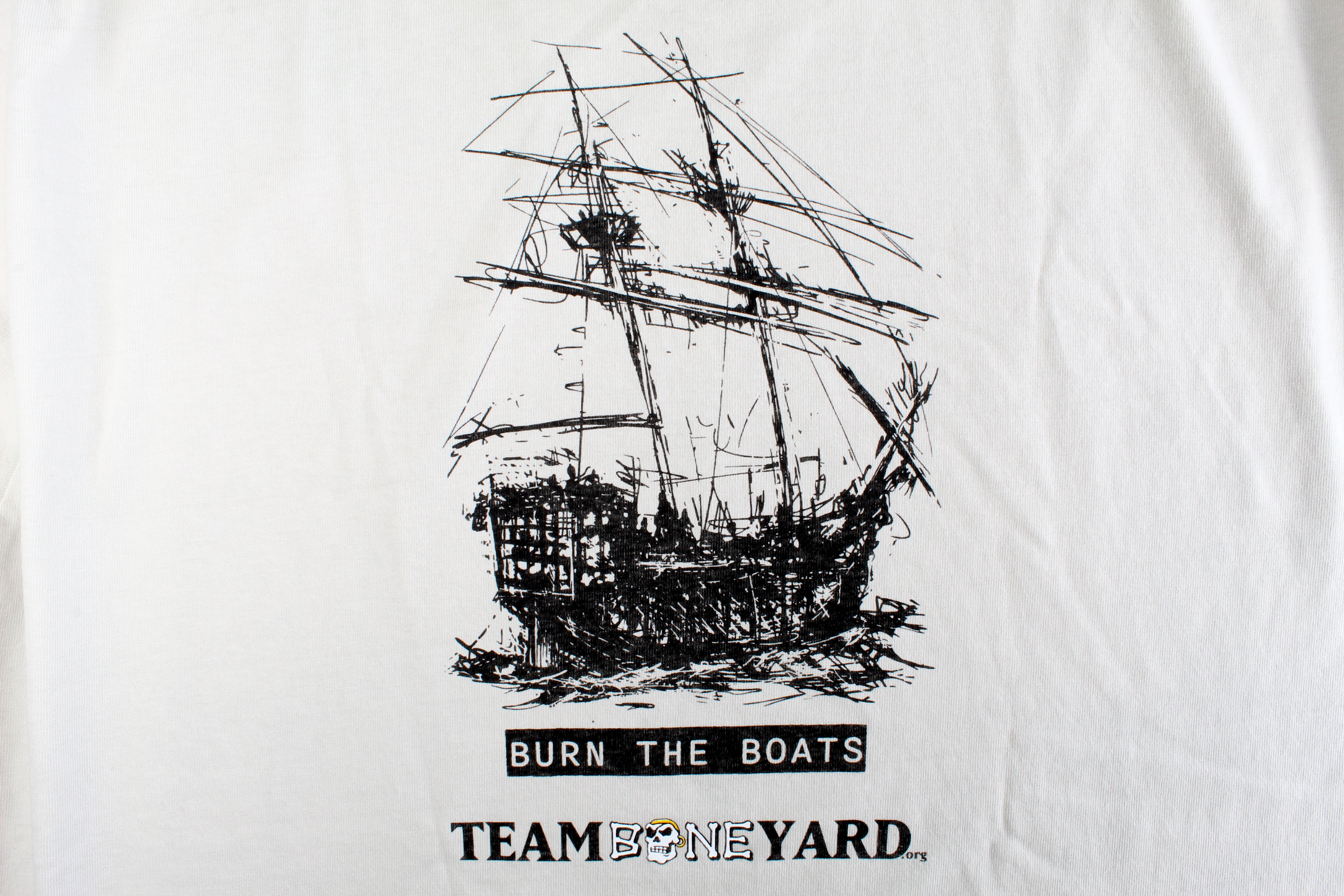 Team Boneyard - Burn the Boats - Heavyweight Tee in "Bone"